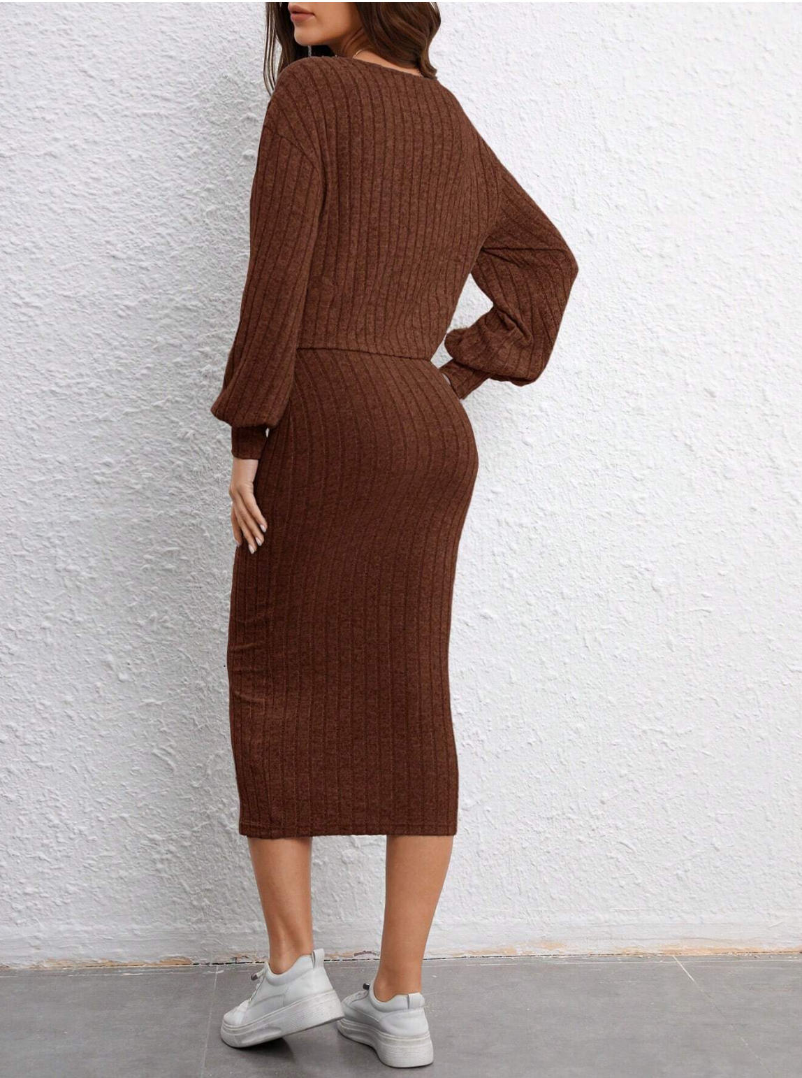 Ensemble deux pièces cardigan et robe camisole - Image 3