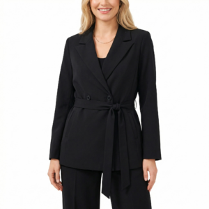 Blazer Doublé à Ceinture - Élégance et Chaleur pour l'Hiver