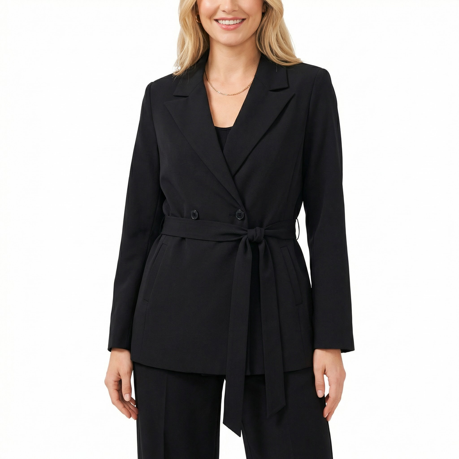 Blazer Doublé à Ceinture - Élégance et Chaleur pour l'Hiver