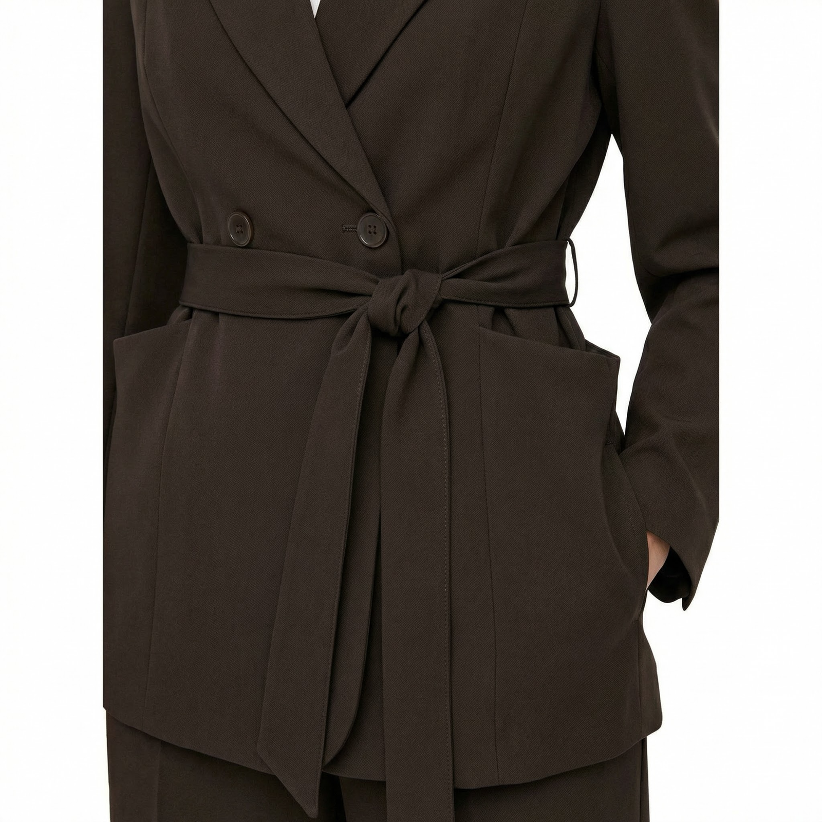 Blazer Doublé à Ceinture - Élégance et Chaleur pour l'Hiver – Image 8